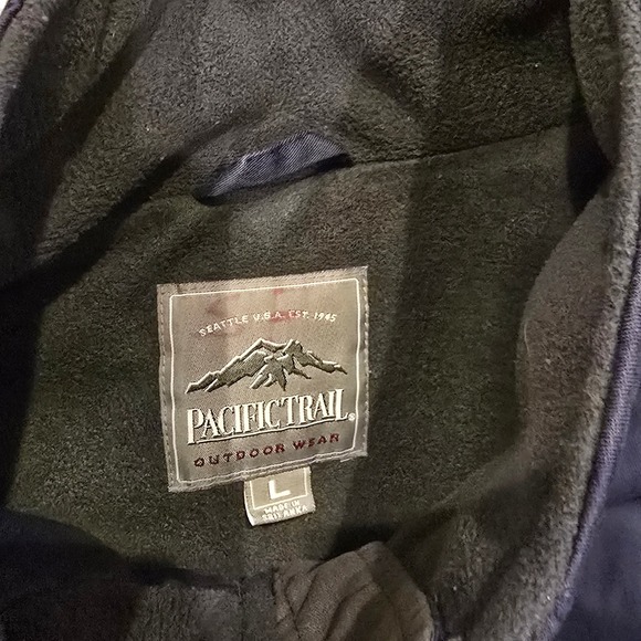 Vintage Pacific Trail Navy Blue Lined Bomber Jacket Mens Large Coat Outdoor - Picture 5 of 8